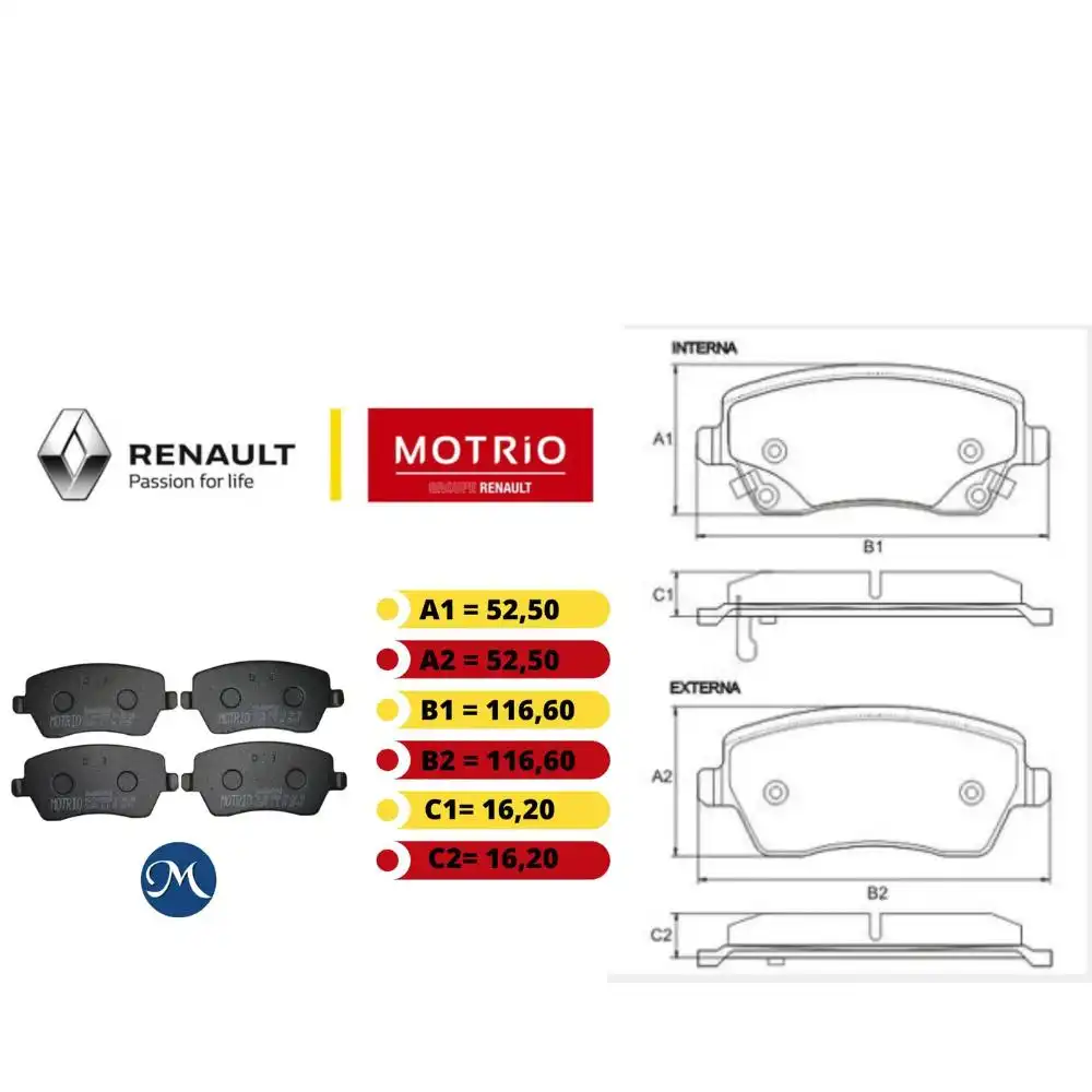 PASTILHA FREIO DIANTEIRA RENAULT DUSTER 1.6 16V 2011/