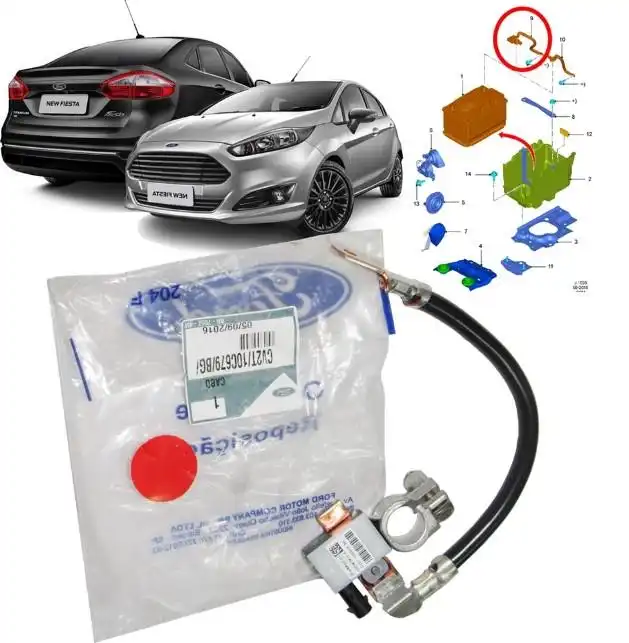 CABO BATERIA NEGATIVO NEW FIESTA 2014 A 2019 (COM SENSOR)