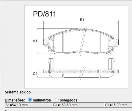 PASTILHA FREIO DIANTEIRA NISSAN FRONTIER 2.5 16V 2008 A 2016