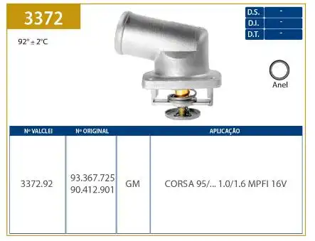 VALVULA TERMOSTATICA CORSA 1.0 1.6 16V 1995 A 2009