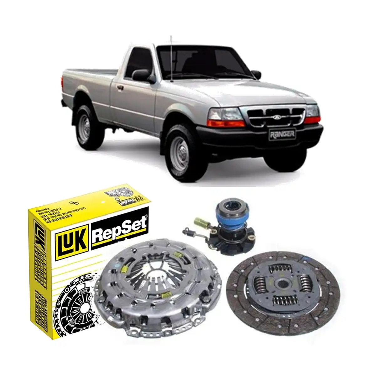 KIT EMBREAGEM RANGER 2.8 3.0 DIESEL 2001 A 2012 COM ATUADOR