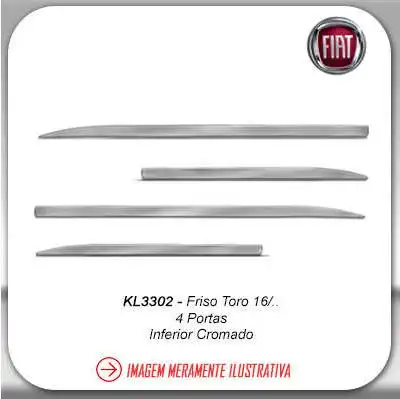 FRISO LATERAL TORO 2016 4 PORTAS INF CROMADO