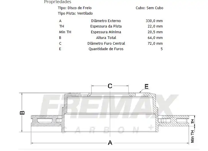 DISCO FREIO TRASEIRO JEEP CHEROKEE 2011 ACIMA VENTILADO