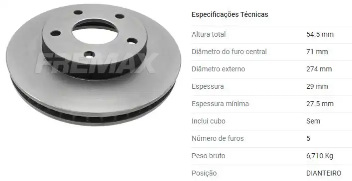 DISCO FREIO DIANTEIRO S-10 4X4 1998 A 2011 VENTILADO