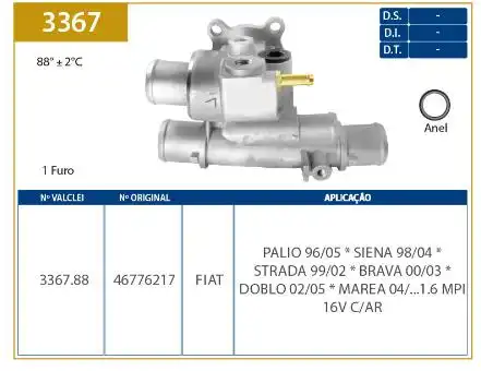 VALVULA TERMOSTATICA FIAT STILO 2003 A 2007