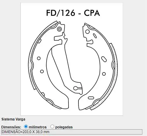 SAPATAS FREIO ESCORT II,LOGUS VARGA