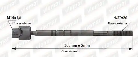 BARRA AXIAL FIESTA /95 COURIER 94/96 FEMEA ARG