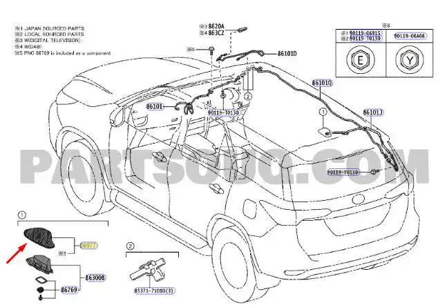 ANTENA TETO TOYOTA HILUX SW4 16/ (CAPA)