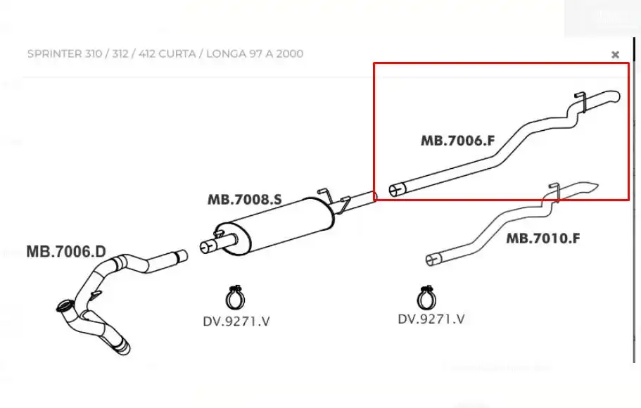SILENC TRAS MERCEDES BENZ SPRINTER 310 312 412 LONGA