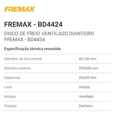 DISCO FREIO DIANTEIRO HONDA HR-V 1.5 2020/ 1.8 2016/ VENTILA