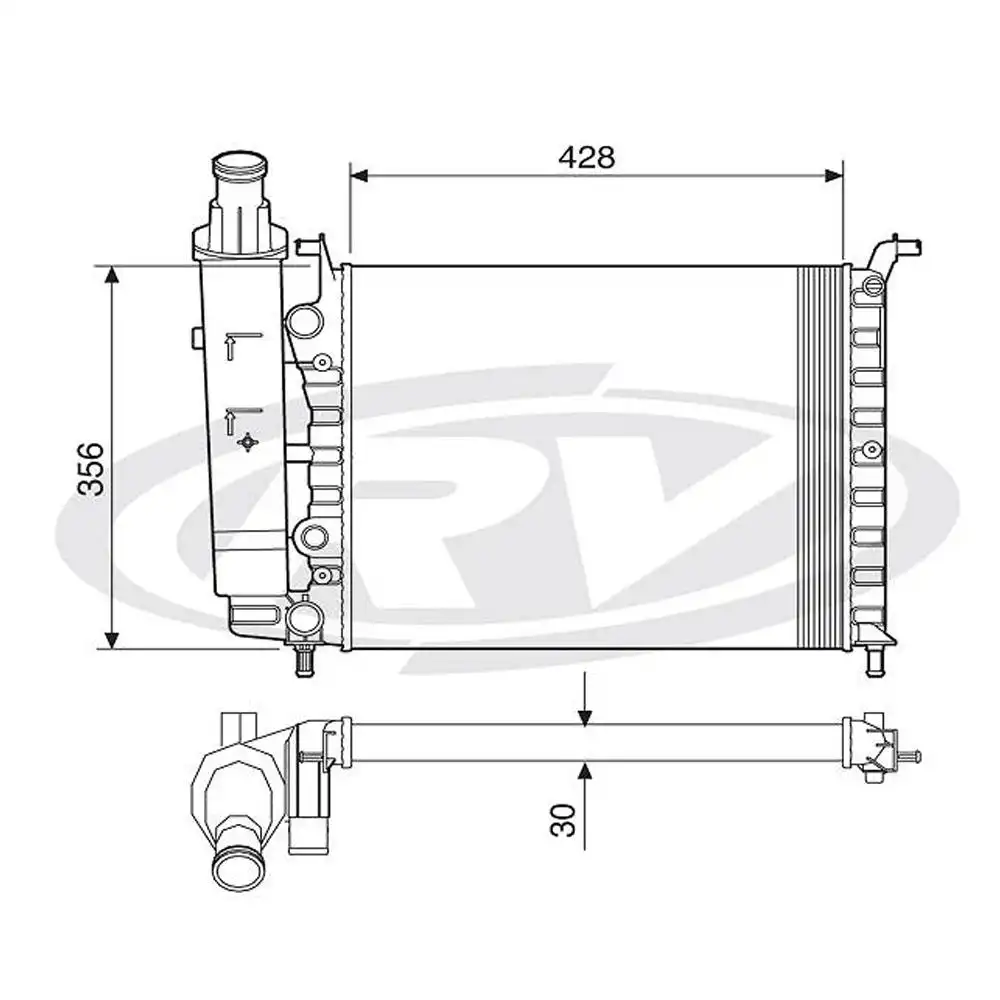 RADIADOR FIAT PALIO 1.0 C/RESERVATORIO
