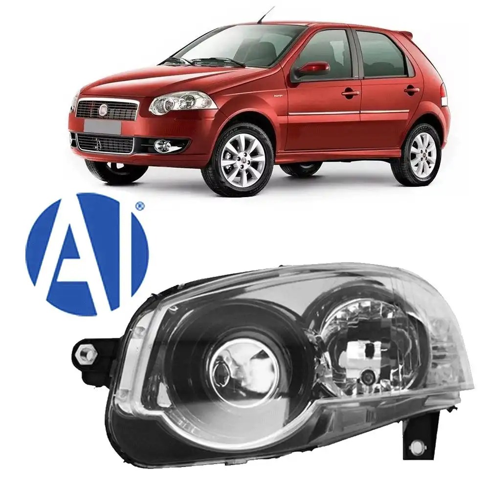 FAROL FIAT PALIO 10/ ESQ MASCARA CROMADA ARO PRETO (BOLHA