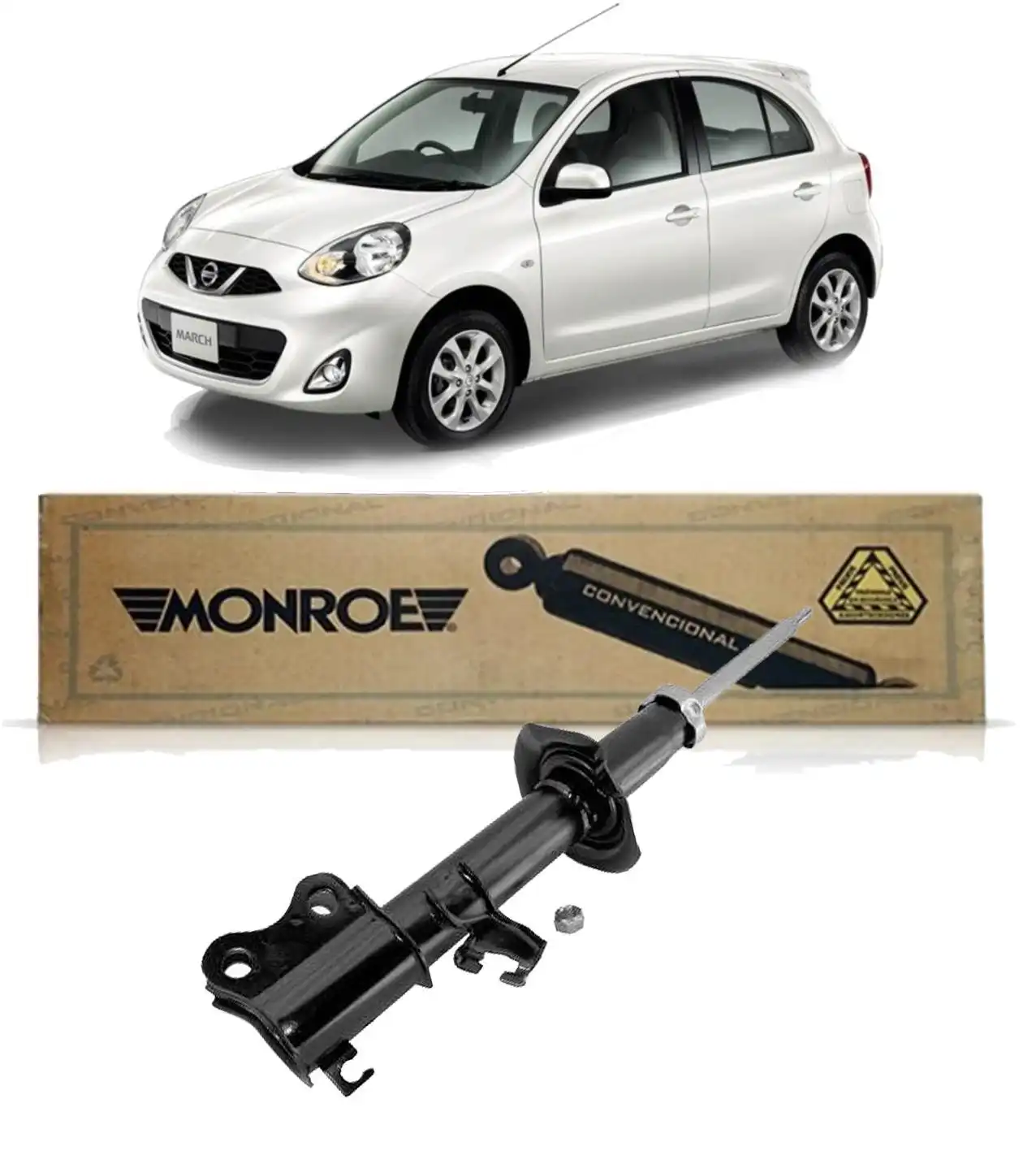 AMORTECEDOR DIANTEIRO NISSAN MARCH 2011 A 2020 DIREITO