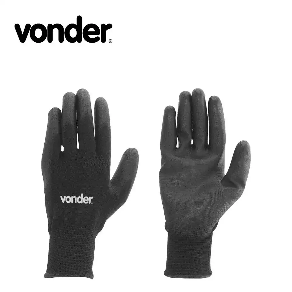 LUVA POLIESTER PRETA TAMANHO 9