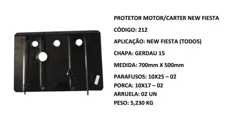 PROTETOR MOTOR NEW FIESTA 2012/ REFORCADO