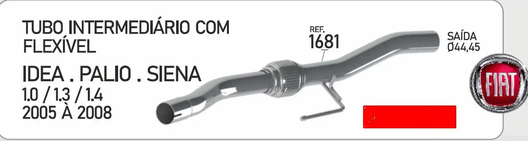 TUBO INTERM FIAT PALIO SIENA IDEA 1.0 1.3 1.4 05/08