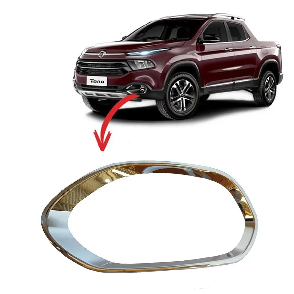 MOLDURA FAROLETE FIAT TORO 16/ CROMADO ESQ