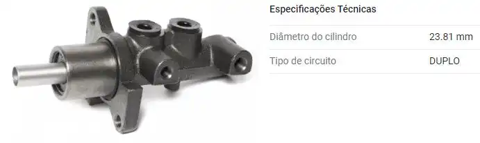 CILINDRO MESTRE FREIO GM ASTRA 1999 A 2011 C/ABS