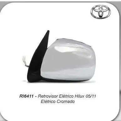 ESPELHO EXT TOYOTA HILUX 2005/2010 ELETRICO ESQ COM CAPA CRO