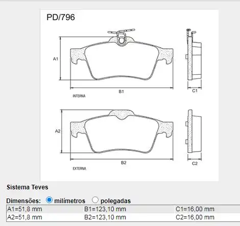 PASTILHA FREIO TRASEIRA FOCUS 1.6 16V 2008 A 2019