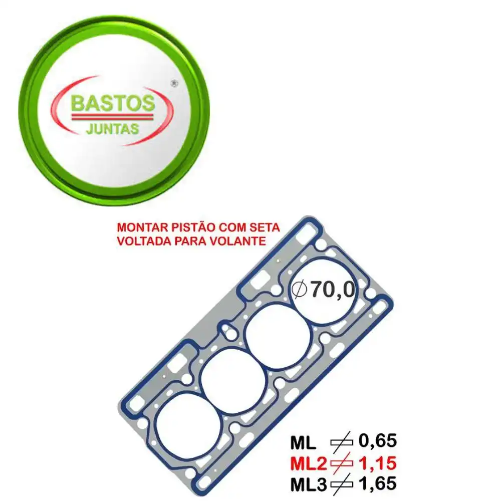 JUNTA CABECOTE PEUGEOT 206 CLIO 1.0 16V 1999/ METAL