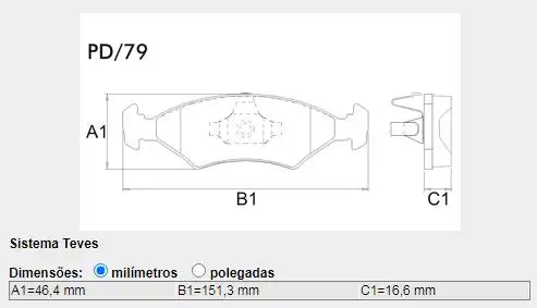 PASTILHA FREIO DIANTEIRA FIESTA 1.0 1.6 2009/ SISTEMA TEVES