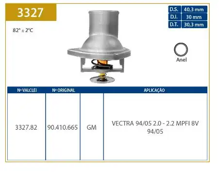 VALVULA TERMOSTATICA VECTRA 2.0 8V 1994 A 1996 COM CARCACA
