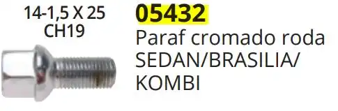 PARAFUSO RODA FUSCA 4 FUROS CROMADO