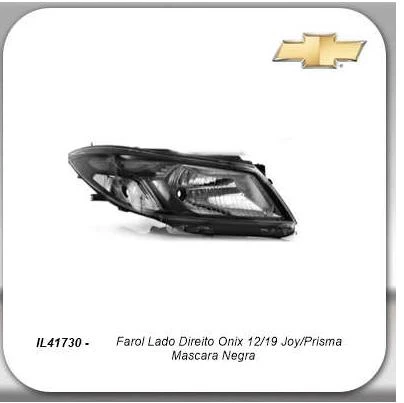 FAROL PRISMA ONIX 2012 A 2019 DIREITO COM MASCARA NEGRA