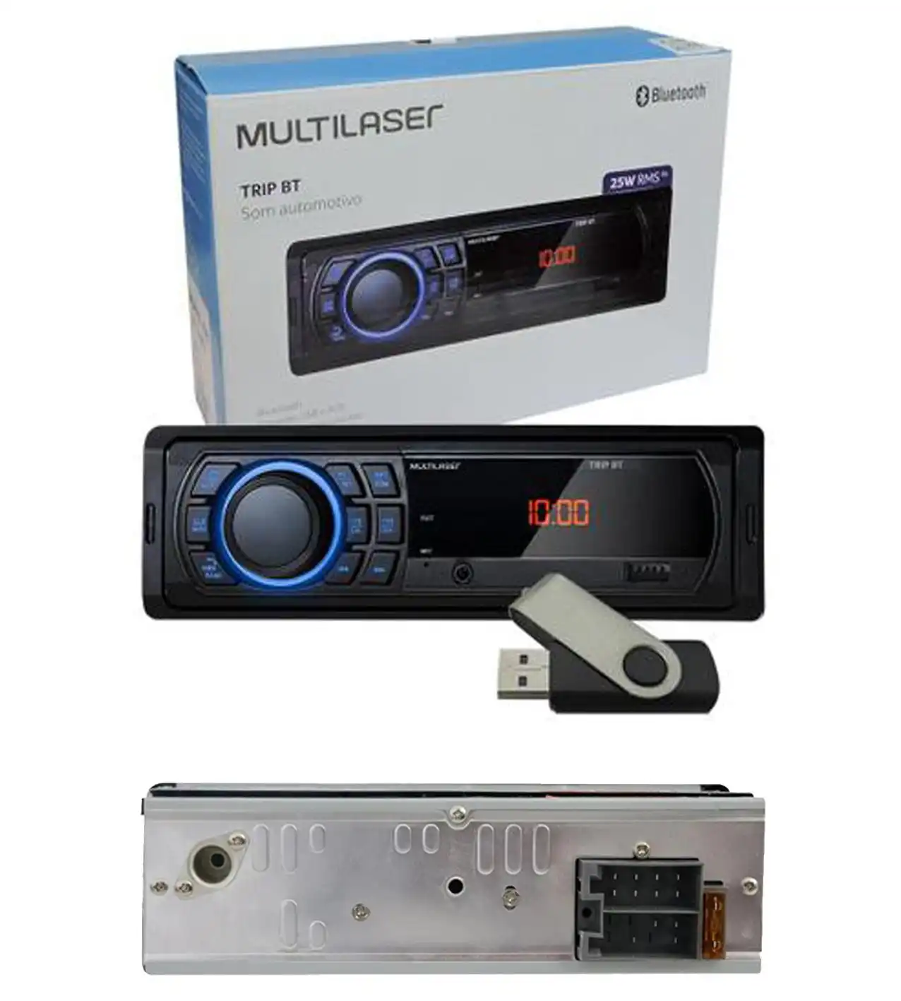 APARELHO SOM/ RADIO MULTILASER TRIP BT (BLUETOOTH,USB, AUX )