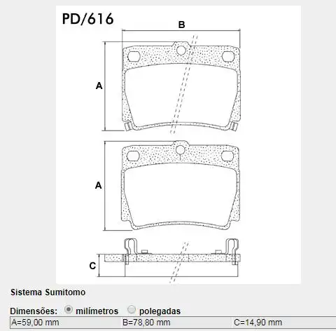PASTILHA FREIO TRASEIRA MITSUBISHI PAJERO DAKAR 2010/
