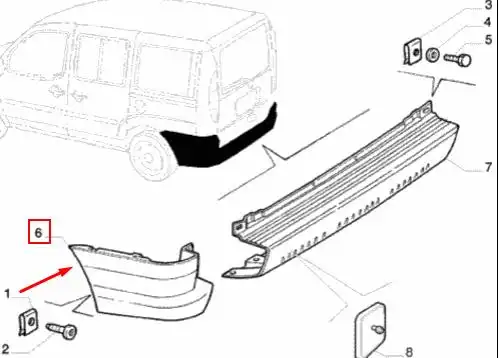 POLAINA TRAS FIAT DOBLO 10/ ESQ C/ PRIMER
