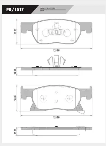 PASTILHA FREIO DIANTEIRA CRUZE 1.4 2017/