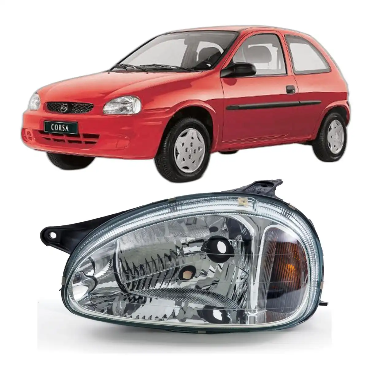 FAROL CORSA 2000 A 2010 ESQ PISCA AMBAR (CARCACA CINZA)
