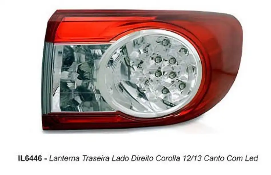 SINAL TRAS TOYOTA COROLLA 12/14 DIR (CANTO) BICOLOR C/ LED