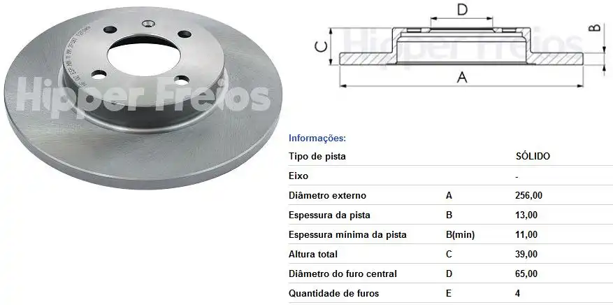 DISCO FREIO DIANTEIRO GOLF 1993 A 1998 SOLIDO