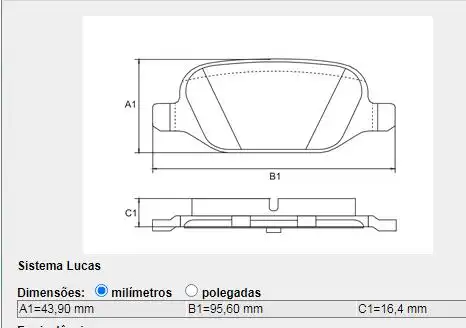 PASTILHA FREIO TRASEIRA FIAT PUNTO 1.4 T-JET 2009/