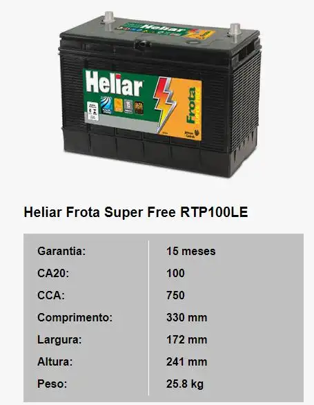 BATERIA UNIVERSAL 100 AMP. POSITIVO ESQ