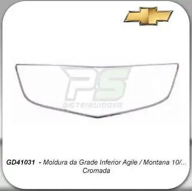 MOLDURA GRADE INFERIOR AGILE 2010 EM DIANTE CROMADA