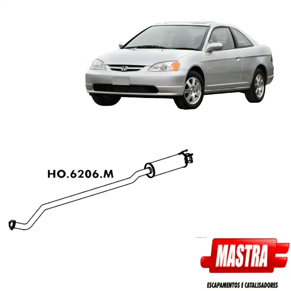 SILENCIOSO INTERMEDIARIO HONDA CIVIC 1.7 EX 2001 A 2006