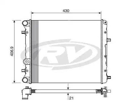 RADIADOR GOL GV 09/ FOX 06/ 1.0 1.6  S/AR