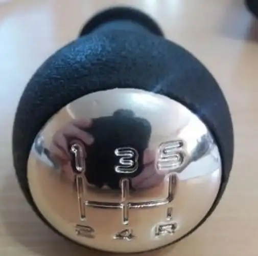 MANOPLA ALAVANCA CAMBIO CITROEN C3 C4 C5 PRETO LENTE CROMADA