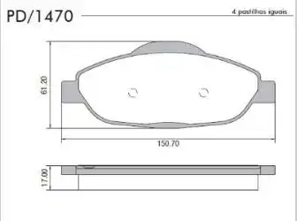 PASTILHA FREIO DIANTEIRA PEUGEOT 308 1.6 16V 2007/