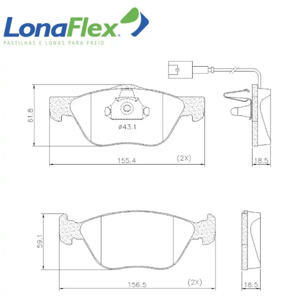 PASTILHA FREIO DIANTEIRA PALIO WEEKEND 1.8 8V 2004 A 2010