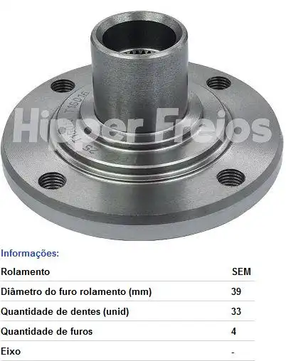 CUBO RODA DIANT VECTRA 2.0 2.2 8V 97/ (4 FUROS)