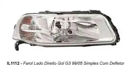 FAROL GOL G3 1999 A 2005 SIMPLES C/DEFLETOR DIR