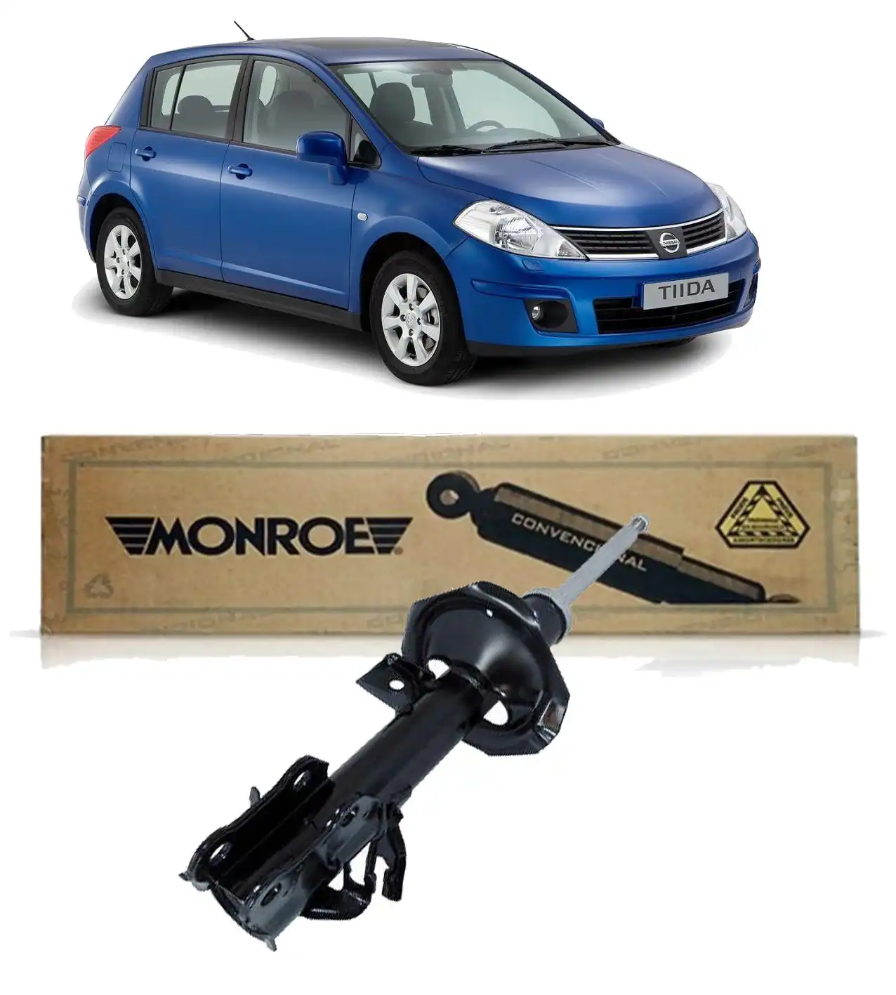 AMORTECEDOR DIANTEIRO NISSAN TIIDA 2007 A 2013 DIREITO