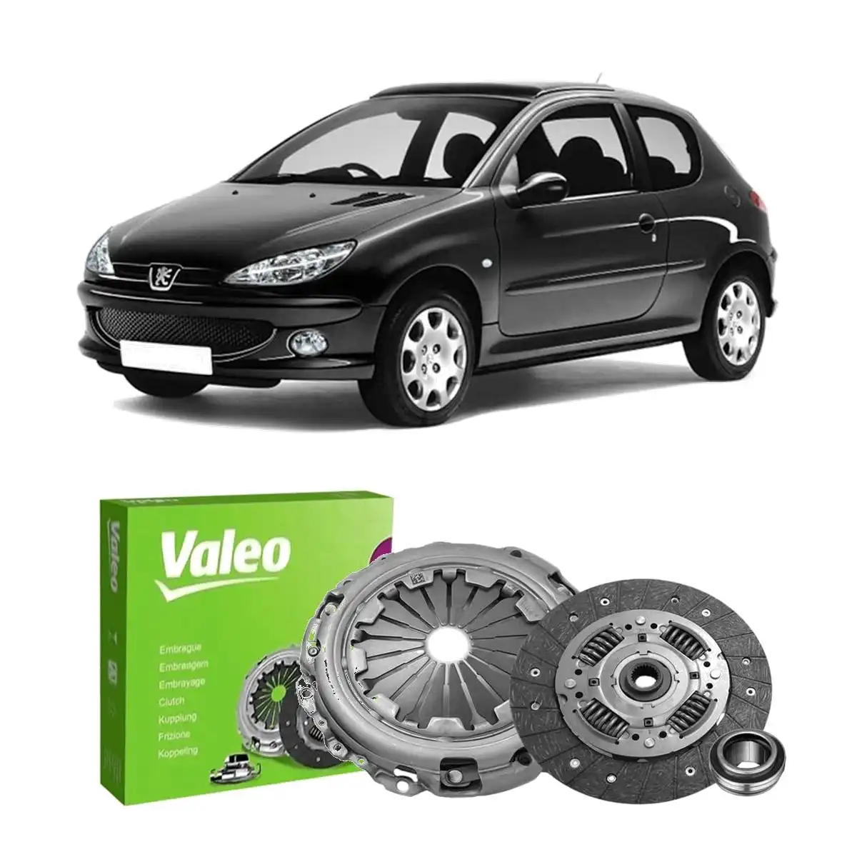 KIT EMBREAGEM PEUGEOT 206 1.0L 16V 2000 A 2008 COM ROLAMENTO