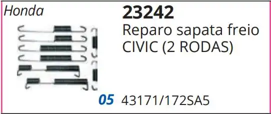 MOLA PATIM FREIO TRAS HONDA CIVIC