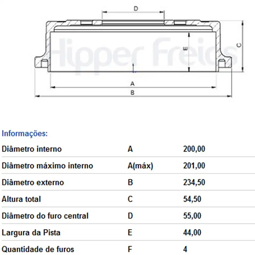 TAMBOR FREIO TRASEIRO TOYOTA ETIOS 1.3 2013 EM DIANTE